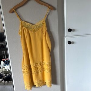 Willow & Clay Mustard Lace Slip Dress
